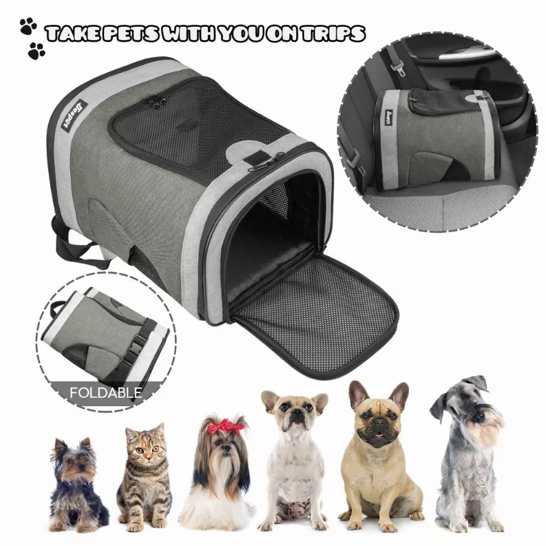 JESPET Pet Backpack Carrier for Small Dog, Puppy, Soft Carrier Backpack Ideal for Traveling, Hiking, Walking and Outdoor Activities with Family