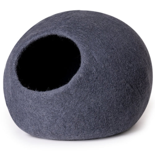 MewooFun Trendy Felt Cat Bed Cave Round Nest Wool Bed Gray for Cats