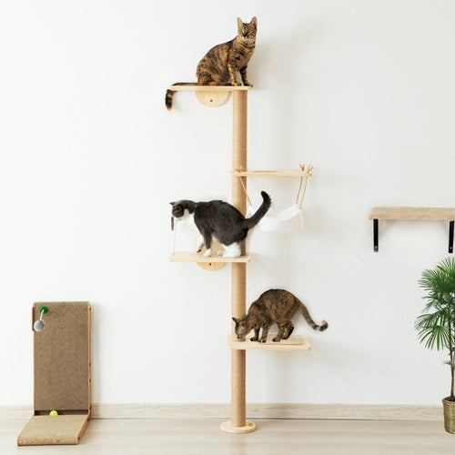 Wall-Mounted Cat Scratching Pad for Small to Large Cat, Indoor Wood