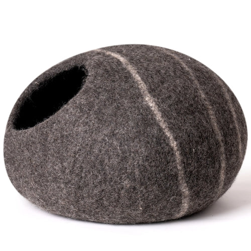 MewooFun Trendy Felt Cat Bed Cave Round Nest Wool Bed Gray for Cats