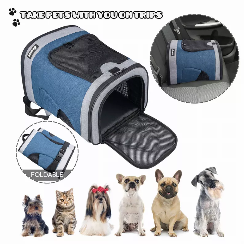 JESPET Pet Backpack Carrier for Small Dog, Puppy, Soft Carrier Backpack Ideal for Traveling, Hiking, Walking and Outdoor Activities with Family - Luxvetco