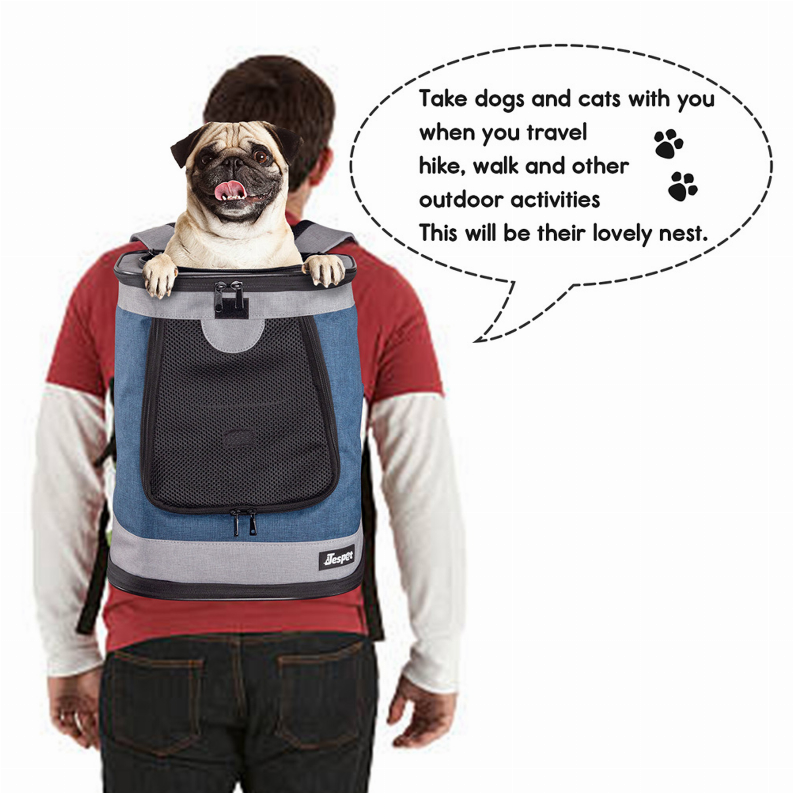 JESPET Pet Backpack Carrier for Small Dog, Puppy, Soft Carrier Backpack Ideal for Traveling, Hiking, Walking and Outdoor Activities with Family - Luxvetco