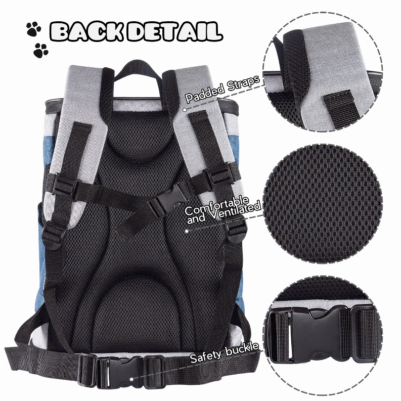 JESPET Pet Backpack Carrier for Small Dog, Puppy, Soft Carrier Backpack Ideal for Traveling, Hiking, Walking and Outdoor Activities with Family - Luxvetco