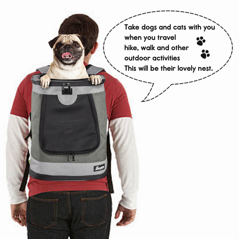 JESPET Pet Backpack Carrier for Small Dog, Puppy, Soft Carrier Backpack Ideal for Traveling, Hiking, Walking and Outdoor Activities with Family - Luxvetco