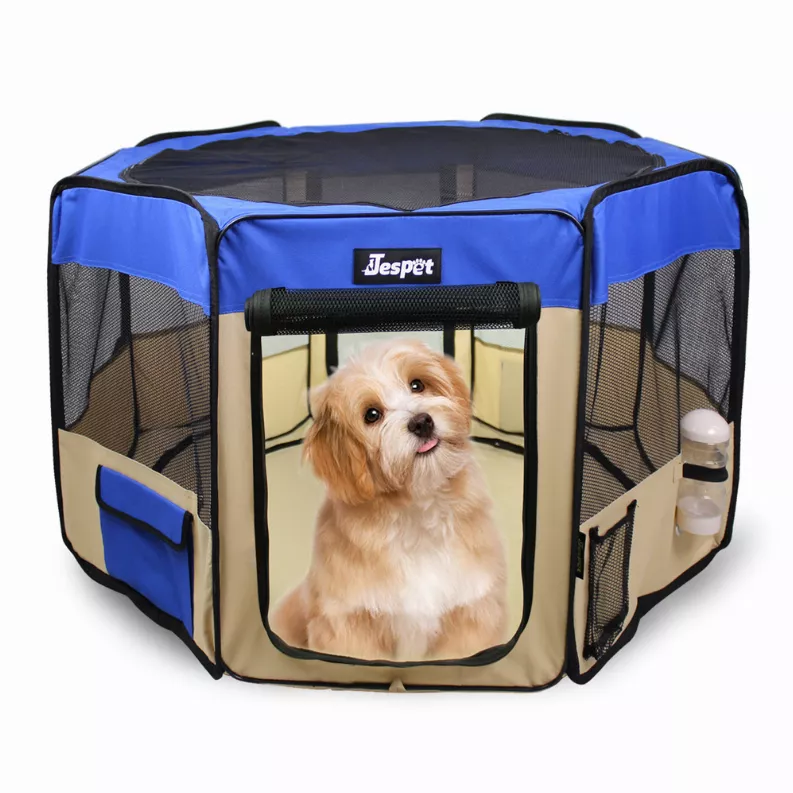 JESPET Pet Dog Playpens 36", 45" & 61" Portable Soft Dog Exercise Pen Kennel with Carry Bag for Puppy Cats Kittens Rabbits, Indoor/Outdoor Use - Luxvetco