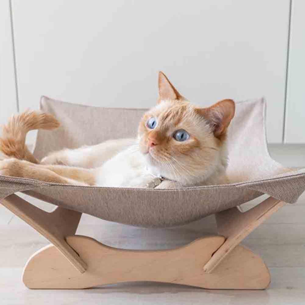 Cat Hammock Cradle on Wood Frame - Luxvetco