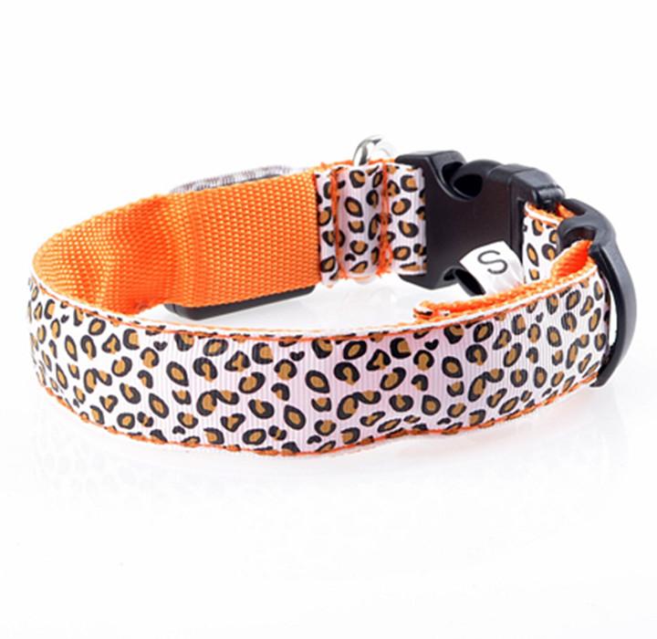 Fashion Leopard Adjustable Led Dog Collar - Luxvetco