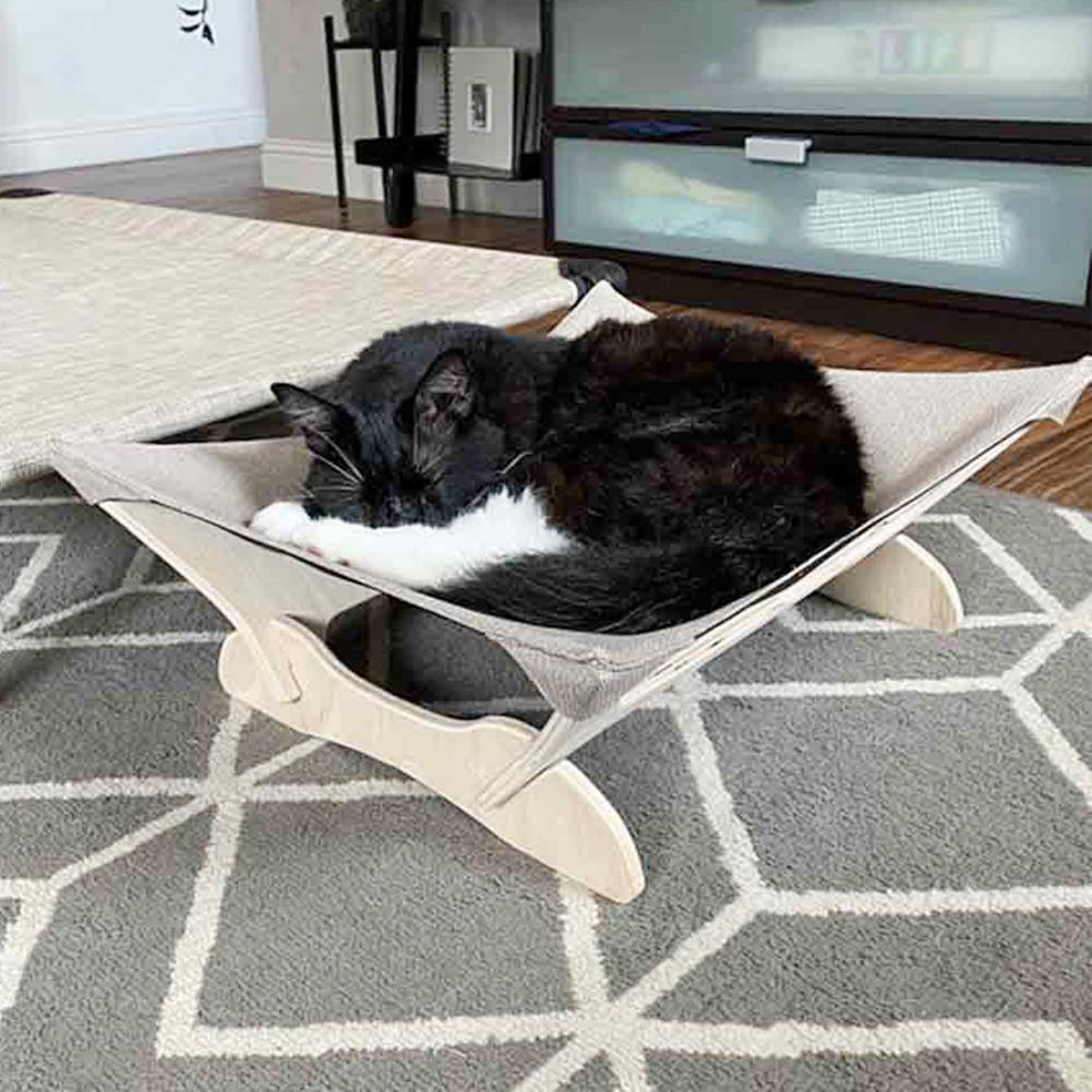 Cat Hammock Cradle on Wood Frame - Luxvetco