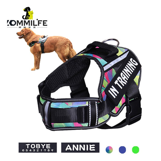 KOMMILIFE Adjustable Nylon Dog Harness Personalized - Luxvetco